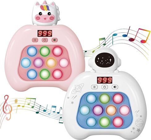 2 Pack Upgraded Fast Quick Game Pop Bubble Up Toys-Ideal Easter Basket Stuffers!Two-Player Online Battles Available,Handheld Games Perfect for Children Aged 6-12,Puzzle Game Sensory Toys（Whtie） in Kuwait