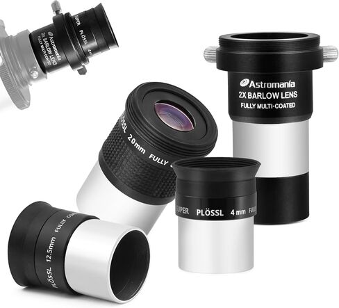 Astromania Telescope Eyepiece Set 1.25 Inch Super Plossl Eyepiece Set 7.5mm 12.5mm 32mm, 5 Element Fully Multi Coated Metal 52 Degree Apparent Field, Telescope Accessory Set for Astronomy Telescope in Kuwait