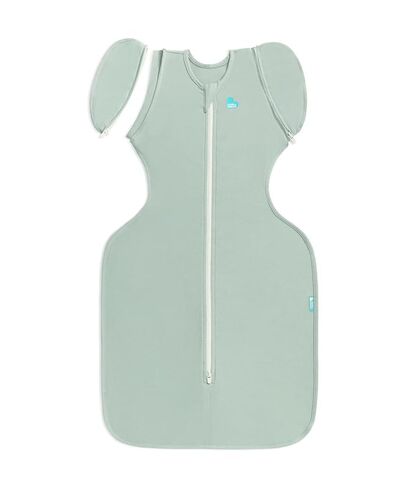 Love to Dream Transition Bag 0.2T Stretch Cotton Medium (6-8.5kg) Stage 2, Soft & Breathable, Lightweight for Comfortable Sleep, Ideal for Newborns, Stripe Print, Olive in Kuwait