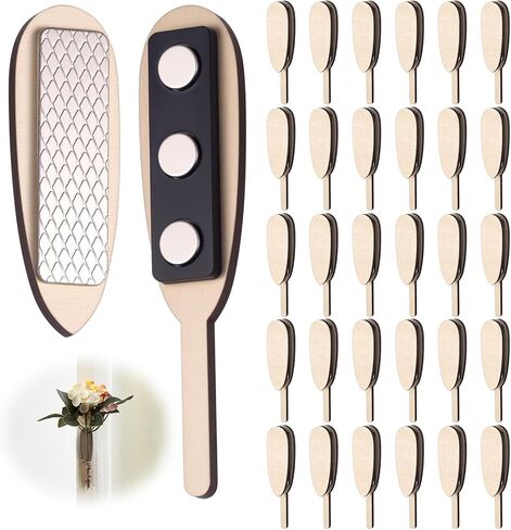 10 Pairs Floral Boutonniere Magnets DIY Clip-on Boutonniere Pins Corsage Holder for Men Bride Groom Wedding Business Buttonhole Flowers Making Accessories (Wood) in Kuwait