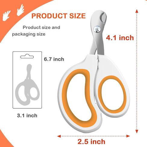 Bearded Dragon Toe Stainless Steel Nail Clippers with Precise Bevel Design, Angled Grooves & Non-Slip Grip - Professional and Safe Pet Grooming Tools（Orange） in Saudi Arabia