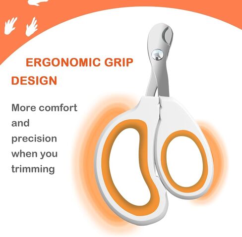 Bearded Dragon Toe Stainless Steel Nail Clippers with Precise Bevel Design, Angled Grooves & Non-Slip Grip - Professional and Safe Pet Grooming Tools（Orange） in Saudi Arabia