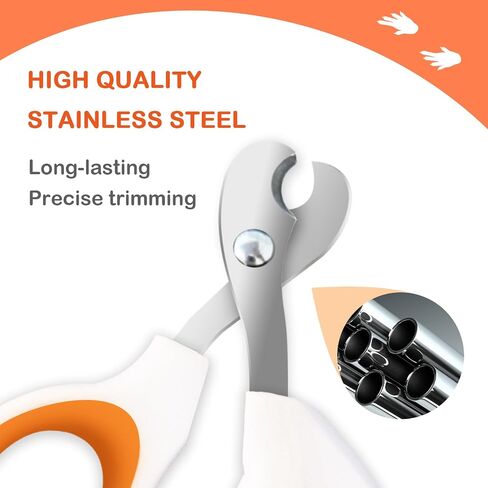 Bearded Dragon Toe Stainless Steel Nail Clippers with Precise Bevel Design, Angled Grooves & Non-Slip Grip - Professional and Safe Pet Grooming Tools（Orange） in Saudi Arabia
