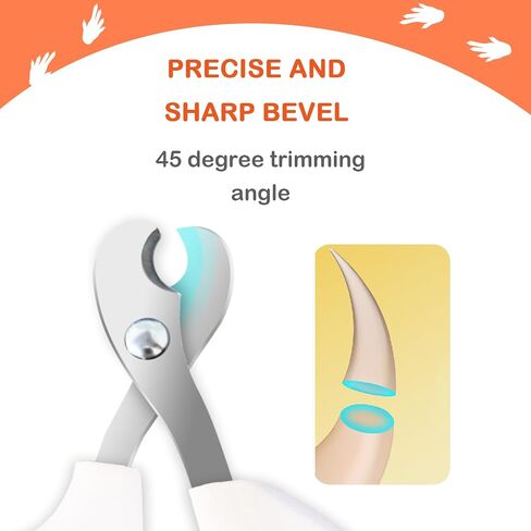 Bearded Dragon Toe Stainless Steel Nail Clippers with Precise Bevel Design, Angled Grooves & Non-Slip Grip - Professional and Safe Pet Grooming Tools（Orange） in Saudi Arabia