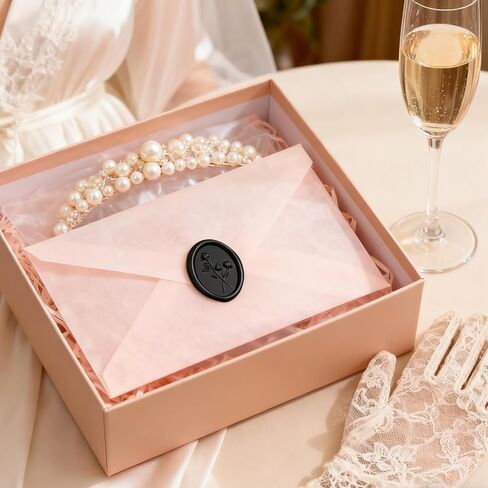 UNIQOOO Wax Seal Stickers - 3D Flower Wedding Invitation Envelope Seal Stickers, 50 Pcs Self- Adhesive Sage Green Stickers, Perfect for Invitation, Christmas, Gift Wrapping in Kuwait