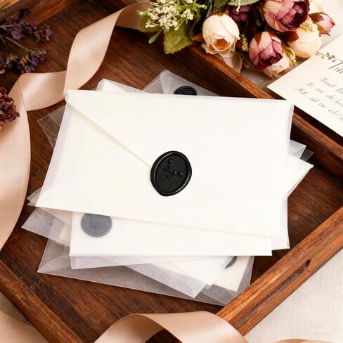 UNIQOOO Wax Seal Stickers - 3D Flower Wedding Invitation Envelope Seal Stickers, 50 Pcs Self- Adhesive Sage Green Stickers, Perfect for Invitation, Christmas, Gift Wrapping in Kuwait