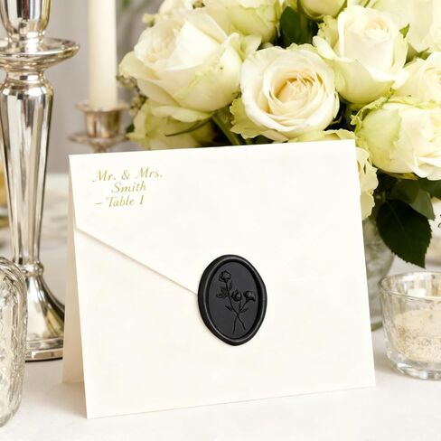 UNIQOOO Wax Seal Stickers - 3D Flower Wedding Invitation Envelope Seal Stickers, 50 Pcs Self- Adhesive Sage Green Stickers, Perfect for Invitation, Christmas, Gift Wrapping in Kuwait