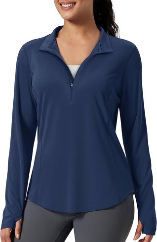 Magcomsen Women's Long Sleeve Sunve Protection Half 1/2 Zip Pullover Rash Guard Quick Dry Hiking Golf Tops Tops in Saudi Arabia