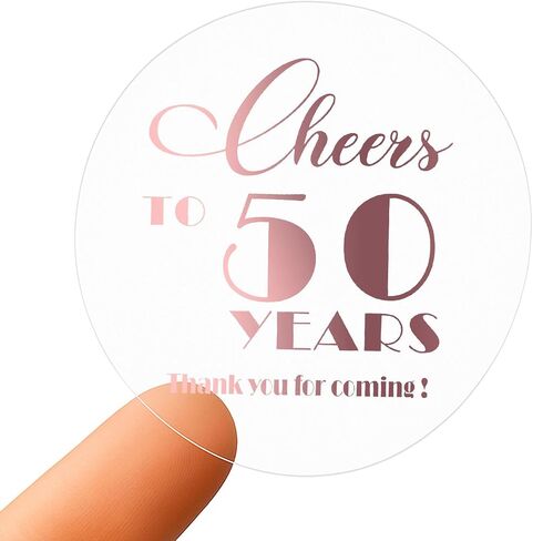 هتافات إلى 50 سنة عيد ميلاد وذكرى ملصقات حفلة عيد ميلاد الذهب الذهب الذهب - مجموعة من 100 ، 1.6 بوصة ، ملصقات ديكور الذكرى الخمسين ، ملصقات الحفلات لعيد الميلاد الخمسين (50) in Saudi Arabia