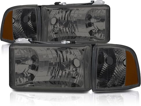 M-AUTO Pair Clear Headlights Headlamps Assembly Set Compatible with 94-01 Dodge Ram 1500, 94-02 Ram 2500/3500, Left Driver and Right Passenger Side Head lamps with Clear Corner in Saudi Arabia