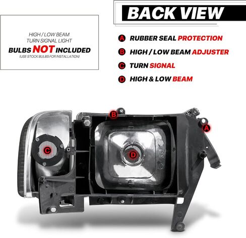 M-AUTO Pair Clear Headlights Headlamps Assembly Set Compatible with 94-01 Dodge Ram 1500, 94-02 Ram 2500/3500, Left Driver and Right Passenger Side Head lamps with Clear Corner in Saudi Arabia