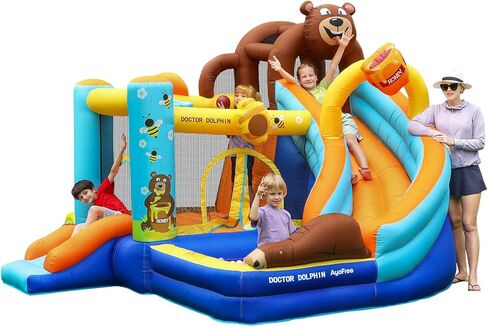 منزل بوند بونس بونس مع شريحة وحفرة الكرة - قلعة نطاطات داخلية/خارجية ، شملتها المنفاخ ، إطلاق النار على الكرة والملاكمة in Kuwait