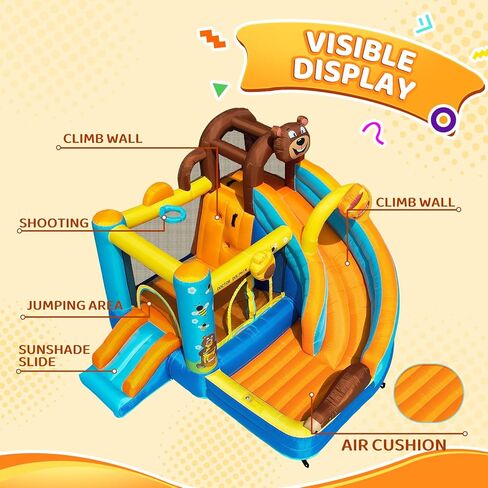 منزل بوند بونس بونس مع شريحة وحفرة الكرة - قلعة نطاطات داخلية/خارجية ، شملتها المنفاخ ، إطلاق النار على الكرة والملاكمة in Kuwait