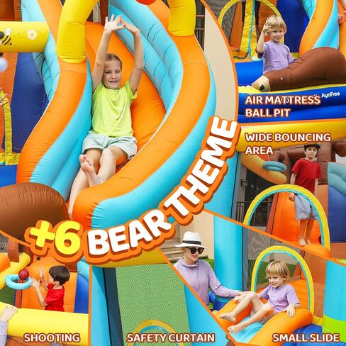 منزل بوند بونس بونس مع شريحة وحفرة الكرة - قلعة نطاطات داخلية/خارجية ، شملتها المنفاخ ، إطلاق النار على الكرة والملاكمة in Kuwait