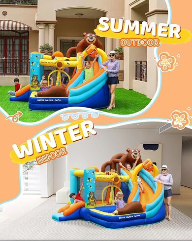 منزل بوند بونس بونس مع شريحة وحفرة الكرة - قلعة نطاطات داخلية/خارجية ، شملتها المنفاخ ، إطلاق النار على الكرة والملاكمة in Kuwait