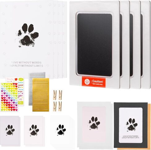 TORJOY Pet Paw Impression – Inkless Ink Pad for Dogs and Cats, Dog Nose Print, Paw Keepsake, Non-Toxic, Memorial Gifts for Pets (Macaron, 4 Pack) in Kuwait