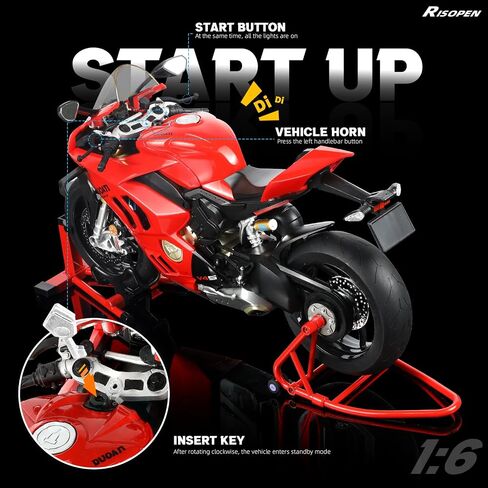Risopen 1: 6 نموذج دراجة نارية لـ Kawasaki Ninja H2R Metal Die-Cast Motorycle Model مع Moto Moto Classic Collection Collection Collection للبالغين (أسود) in Kuwait