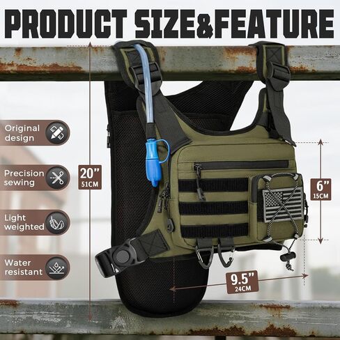 Hydration Vest with 2L Water Bladder for Men and Women,Lightweight Adjustable Hydration Backpack,Hiking Backpack with Water Bladder for Climbing Cycling Hiking in Kuwait