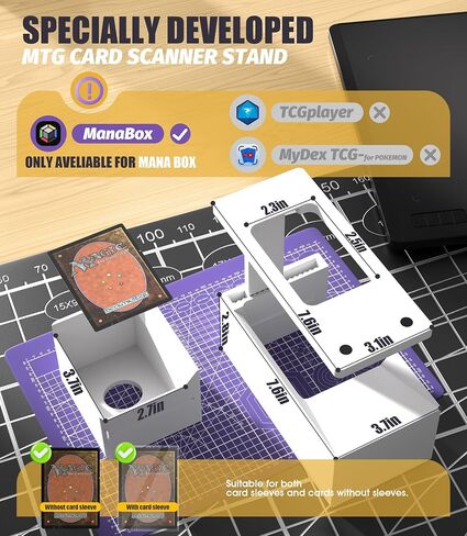 2025 Enhanced Trading Card Scanner, MTG Card Scanner Stand, Phone Stand MTG Accessories, Fit for un-Sleeved and Sleeved Cards, Only Available for ManaBox in Kuwait