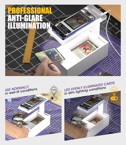 2025 Enhanced Trading Card Scanner, MTG Card Scanner Stand, Phone Stand MTG Accessories, Fit for un-Sleeved and Sleeved Cards, Only Available for ManaBox in Kuwait