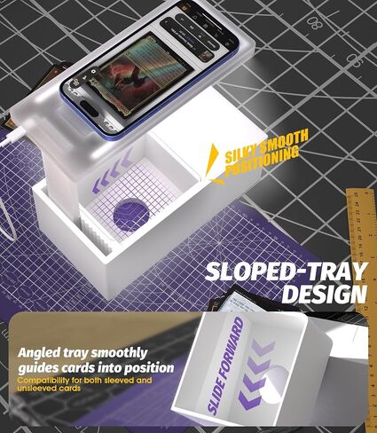 2025 Enhanced Trading Card Scanner, MTG Card Scanner Stand, Phone Stand MTG Accessories, Fit for un-Sleeved and Sleeved Cards, Only Available for ManaBox in Kuwait