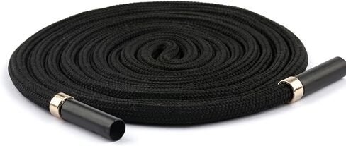 WALWAL 1 Pack 51 Inch Replacement Drawstrings Cotton Drawstring Cord, Suitable for Sweatpants Hoodies Shorts(Black Flat Rope,Metal Head) in Kuwait