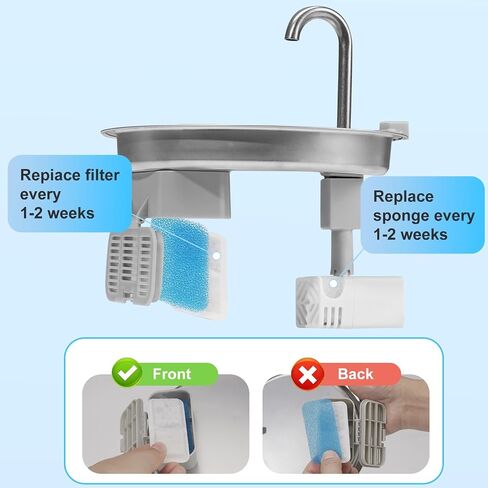 (12 Pack) Cat Water Fountain Filters Replacement Compatible With oneisall Cat Water Fountain, Cat Fountain Filters for 67oz/2L Stainless Steel Cat Fountain in Kuwait