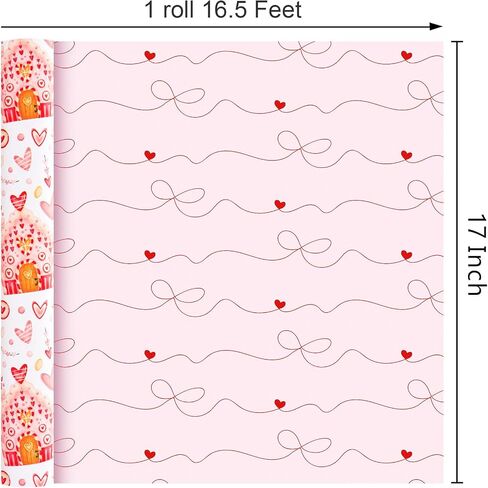MAYPLUSS Pink Wrapping Paper Roll, Cute Bow Gift Wrap, Reversible Plaid Gift Paper for Girl Baby Shower, Birthday, Wedding 17 Inch x 33 Feet in Saudi Arabia