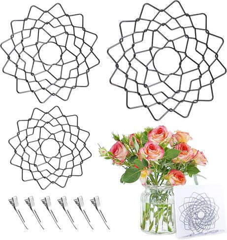 شبكة Flower Frog Grid Ikebana ترتيب باقة الجذعية ، الضفادع الأزهار القابلة لإعادة الاستخدام ، تقف لترتيبات المزهرية ، وترتيب الزهور ، غطاء كينزان مع 6 أجزاء من الأزهار للزهور النباتية in Kuwait