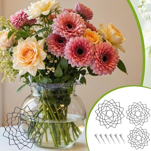 شبكة Flower Frog Grid Ikebana ترتيب باقة الجذعية ، الضفادع الأزهار القابلة لإعادة الاستخدام ، تقف لترتيبات المزهرية ، وترتيب الزهور ، غطاء كينزان مع 6 أجزاء من الأزهار للزهور النباتية in Kuwait