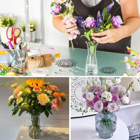 شبكة Flower Frog Grid Ikebana ترتيب باقة الجذعية ، الضفادع الأزهار القابلة لإعادة الاستخدام ، تقف لترتيبات المزهرية ، وترتيب الزهور ، غطاء كينزان مع 6 أجزاء من الأزهار للزهور النباتية in Kuwait