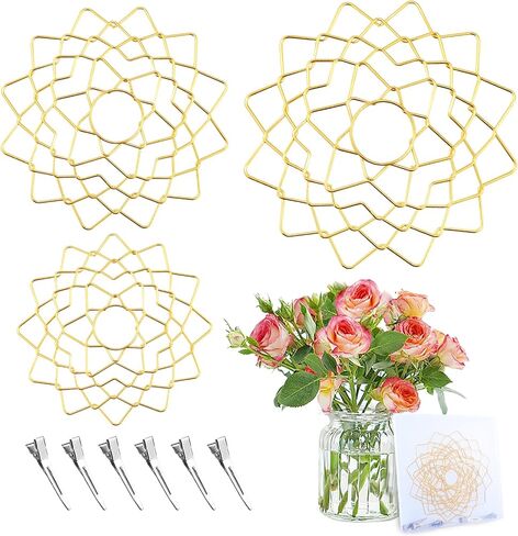 شبكة Flower Frog Grid Ikebana ترتيب باقة الجذعية ، الضفادع الأزهار القابلة لإعادة الاستخدام ، تقف لترتيبات المزهرية ، وترتيب الزهور ، غطاء كينزان مع 6 أجزاء من الأزهار للزهور النباتية in Kuwait