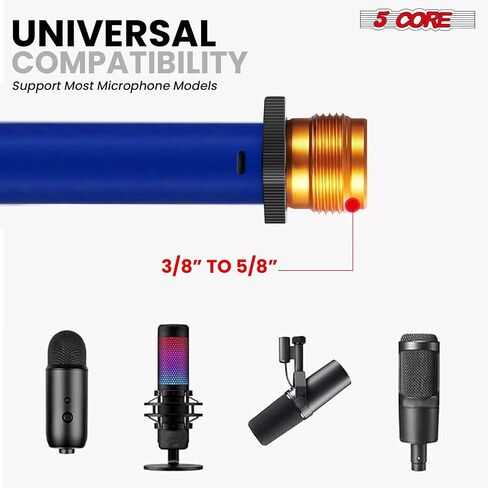 5 Core Tripod Mic Stand Floor 2Pcs ارتفاع قابل للتعديل 18-72 "حامل الذراع بوم متينة حامل ميكروفون زوج قاس الفقرة Microfono للغناء - MS 080 2pcs in Saudi Arabia