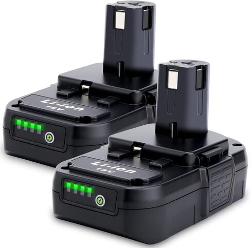 Compatible with Ryobi 18V Batteries, 2-Pack P103 3.0Ah 18V Lithium Replacement Battery Compatible with Ryobi 18 Volt ONE+ Cordless Power Tools P102 P107 P108 P189 P190 P197 P100 Edger, Drill Battery in Kuwait