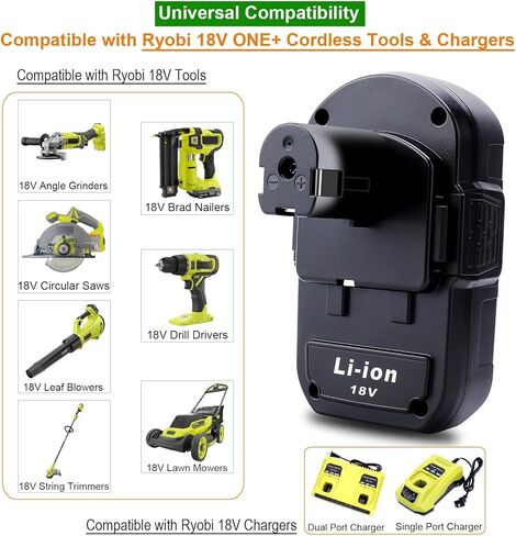 Compatible with Ryobi 18V Batteries, 2-Pack P103 3.0Ah 18V Lithium Replacement Battery Compatible with Ryobi 18 Volt ONE+ Cordless Power Tools P102 P107 P108 P189 P190 P197 P100 Edger, Drill Battery in Kuwait