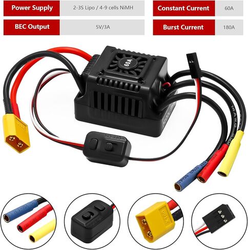 قامت Hobby Fans بترقية 60A بدون فرش ESC 2-3S وحدة التحكم الإلكترونية ESC in Kuwait
