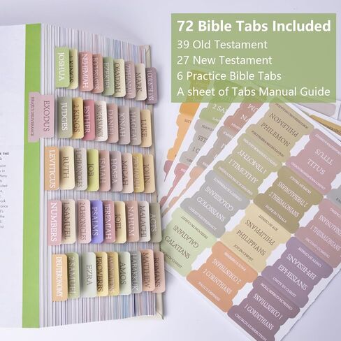 Bible Tabs, 72 Bible Tabs for Women Study Bible, Laminated Bible Index Tabs, Easy Navigation and Apply, Bible Book Tab for Christian Gift (Pink Theme) in Saudi Arabia