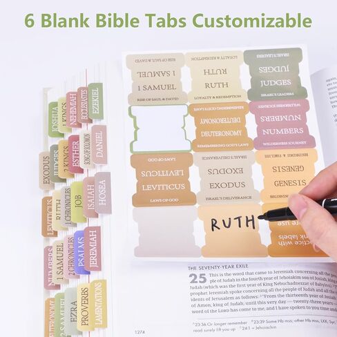 Bible Tabs, 72 Bible Tabs for Women Study Bible, Laminated Bible Index Tabs, Easy Navigation and Apply, Bible Book Tab for Christian Gift (Pink Theme) in Saudi Arabia