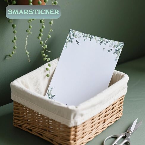 50 Pcs Greenery Letterhead Paper Eucalyptus Leaf Themed Decorative Printer Paper Wedding Botanical Letter Stationery Writing Paper Sheets for School Writing Home Office Supplies (Flower) in Kuwait