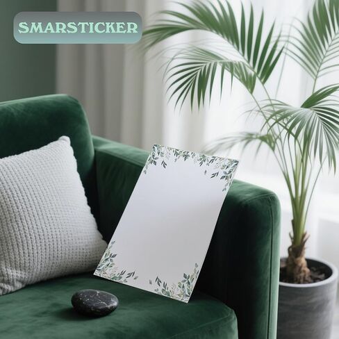 50 Pcs Greenery Letterhead Paper Eucalyptus Leaf Themed Decorative Printer Paper Wedding Botanical Letter Stationery Writing Paper Sheets for School Writing Home Office Supplies (Flower) in Kuwait