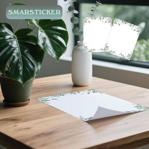 50 Pcs Greenery Letterhead Paper Eucalyptus Leaf Themed Decorative Printer Paper Wedding Botanical Letter Stationery Writing Paper Sheets for School Writing Home Office Supplies (Flower) in Kuwait