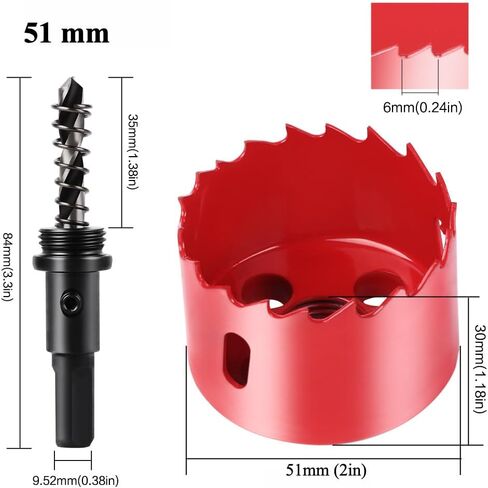 1 Inch (25mm) HSS Bi-Metal Hole Saw Drill Bit - Hole Saw Kit with Arbor for Wood, Plastic, Drywall, Metal Sheets & Ceiling Tiles - Includes Pilot Drill Bit for Precision Drilling in Kuwait