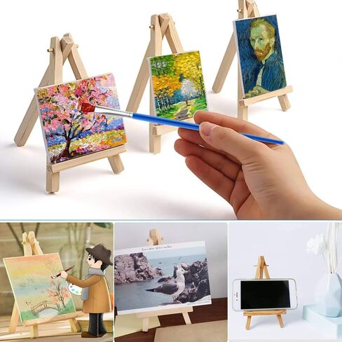 Canvas Boards for Painting 12 Pack, 8x10 Inch Canvases for Painting with Easel, Paint Brushes and Disposable Aprons in Kuwait