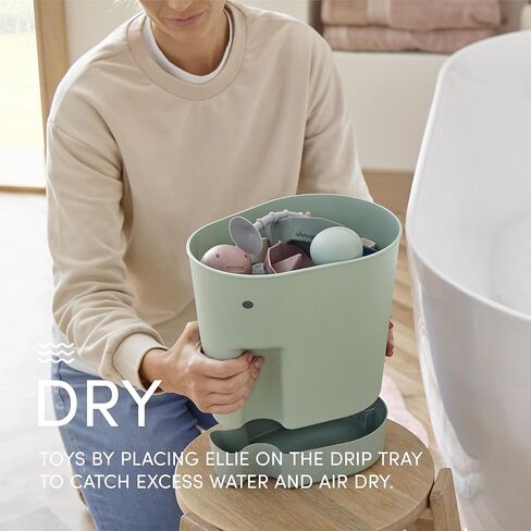 Ellie Bath Toy Storage Scoop | طفل رضيع وطفل حمام التجفيف مع صينية بالتنقيط - رمادي in Kuwait