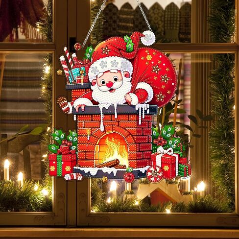 JJfox Diamond Art Art Kit للبالغين ، وحجر الراين على شكل خاص ، مزدوج DIY أكريليك 5D الماس اللوحة النافذة المعلقات المنزل حديقة الجدار معلقة زخرفة (الطائر الطنان) in Kuwait