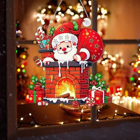 JJfox Diamond Art Art Kit للبالغين ، وحجر الراين على شكل خاص ، مزدوج DIY أكريليك 5D الماس اللوحة النافذة المعلقات المنزل حديقة الجدار معلقة زخرفة (الطائر الطنان) in Kuwait