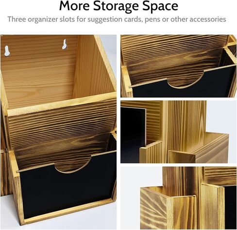 Wood Suggestion Box,Acrylic Chalkboard for Writing with Markers,Donation Box Tip Box with Locking Latch and 2 Keys Ballot Box Brown Retro Style Country Style in Kuwait