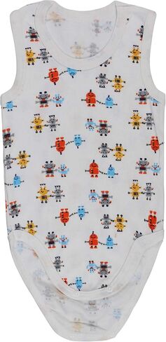 ToBeInStyle Baby Boys' 4 Pack Tank Top One-Piece Bodysuit - Assorted Colors and Prints - 1 Year Old in Saudi Arabia