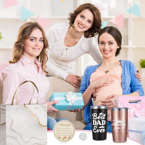 New Mom Gifts for Women, Gender Reveal Gift for Parents to Be Baby Shower with Moms and Dad Tumbler Set for Expecting Parents to Be, First Time Mom Gifts in Saudi Arabia