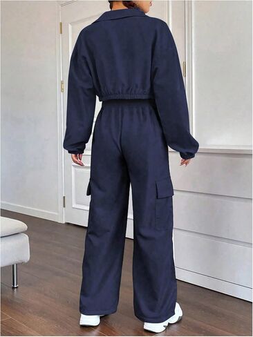 SHENHE Girl's Cargo Pants Wide Leg Side Stripe Baggy Track Pants Workout Athletic Trousers in Saudi Arabia